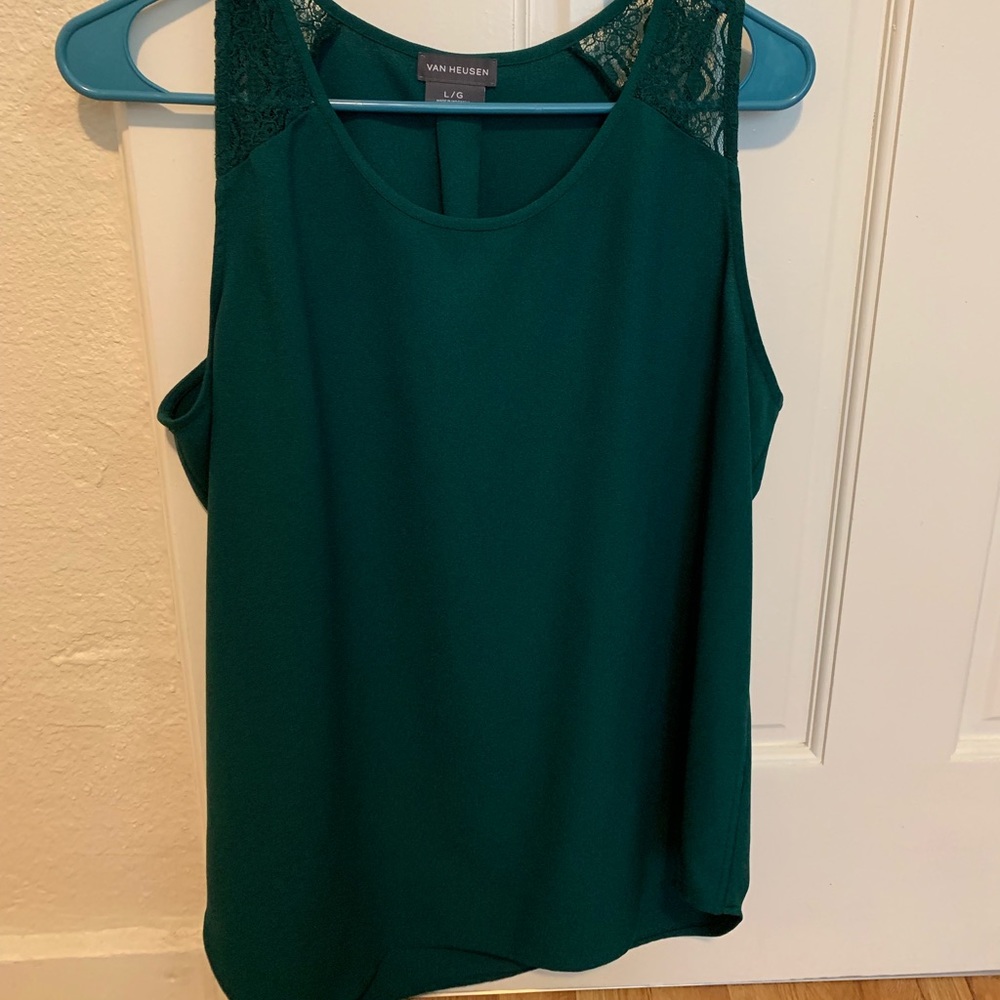 Vanheusen green tank top blouse